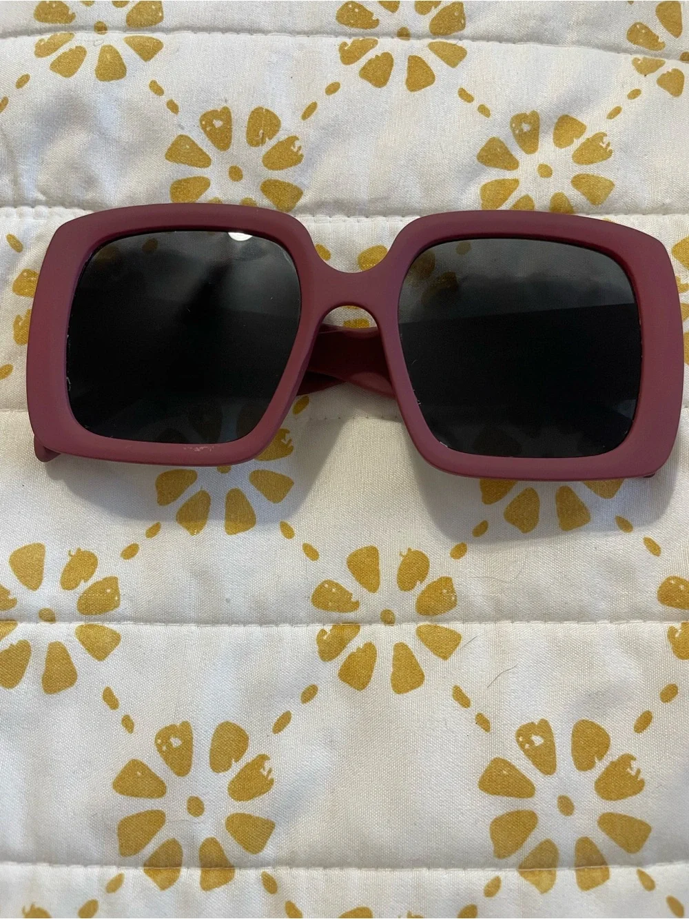 aerie Sunnies Women's Square Sunglasses in Matte Mauve with Dark Lenses